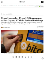 Texas Lawmaker Urges US Government to Put Crypto ATMs in Federal Buildings - Decrypt