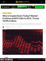 Why is Crypto Down Today? Market Crashes as BTC Falls to $87k, Trump Tariffs & More - CoinCentral