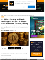 $1 Billion Coming To Bitcoin As Jiuzi Approves Crypto Policy