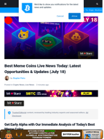 Live Best Meme Coins Updates Today: Meme Coins Explode as Dogecoin and XRP Start Rally, XRP Hits ATH After GENIUS Passing, and More...