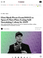Elon Musk Pivots From DOGE to SpaceX Mars Plan, Eyeing Self-Sustaining Colony by 2029 - Decrypt