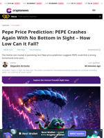 Pepe Price Prediction: PEPE Crashes Again With No Bottom in Sight – How Low Can it Fall?