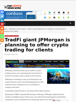 TradFi giant JPMorgan is planning to offer crypto trading for clients - The Crypto News Wire