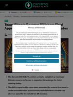 Texas Bitcoin Reserve Bill Nears Final Approval — A Crypto First for U.S. States