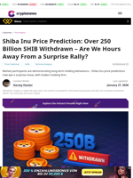 Shiba Inu Price Prediction: Over 250 Billion SHIB Withdrawn – Are We Hours Away From a Surprise Rally?