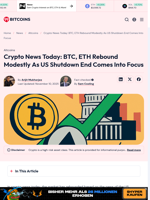 Crypto News Today: BTC And ETH Recover As US Shutdown Ends