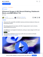Ethereum Set for Q2 Breakout with Strong DeFi and ETF Demand