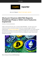 Mutuum Finance (MUTM) Reports Roadmap Phase 2 With Core Features Explained