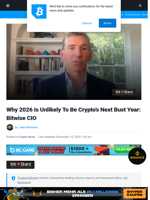 2026 Is Unlikely To Be Crypto’s Next Bust Year: Bitwise CIO