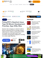 Fixing BTC’s Quantum Issue Tops All Bitcoin Development Priorities, Says Willy Woo – Security Bitcoin News