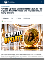 Crypto Update: Bitcoin Holds $82K as Fed Signals No 2027 Hikes and Pepeto Draws Early Buyers - TechBullion