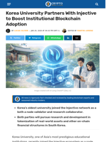 Korea's Oldest University Partners With Injective