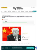 US Supreme Court ends tariffs, triggering $166B refund process in 2026