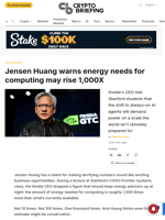 Jensen Huang warns energy needs for computing may rise 1,000X