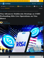 Visa Advances Stablecoin Strategy as USDC Prefunding Hits Live Operations on Visa Direct