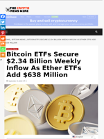 Bitcoin ETFs Secure $2.34 Billion Weekly Inflow As Ether ETFs Add $638 Million - The Crypto News Wire
