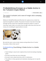 ProfitableMining Emerges as a Stable Anchor in the Turbulent Crypto Market - Visionary Financial