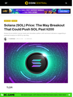 Solana (SOL) Price: The May Breakout That Could Push SOL Past $200 - CoinCentral