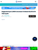 Dogecoin Eyes 1,000% Increase To Reach $2.55 ATH This Cycle