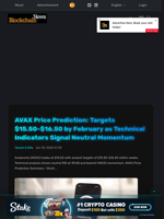 AVAX Price Prediction: Targets $15.50-$16.50 by February as Technical Indicators Signal Neutral Momentum - Blockchain.News