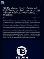 TBURN Mainnet Reports Sustained High-Throughput Performance on Live Network with Multi-Week Stability Milestone | Visionary Financial