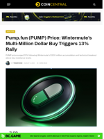 Pump.fun (PUMP) Price: Wintermute's Multi-Million Dollar Buy Triggers 13% Rally - CoinCentral