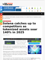 Solana catches up to competitors as tokenized assets soar 140% in 2025 - The Crypto News Wire