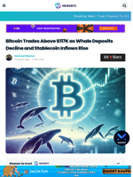 Bitcoin Trades Above $117K as Whale Deposits Decline and Stablecoin Inflows Rise