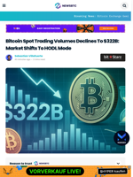 Bitcoin Spot Trading Volumes Declines To $322B: Market Shifts To HODL Mode
