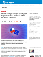Oobit Brings Everyday Crypto Payments to Chile in Latest LATAM Expansion