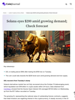 Solana eyes $200 amid growing demand; Check forecast