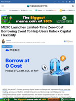 MEXC Launches Limited-Time Zero-Cost Borrowing Event To Help Users Unlock Capital Flexibility