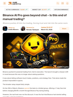 Binance AI Pro goes beyond chat – Is this end of manual trading? - AMBCrypto