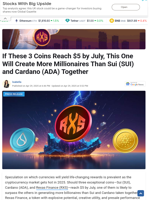 If These 3 Coins Reach $5 by July, This One Will Create More Millionaires Than Sui (SUI) and Cardano (ADA) Together - TheNewsCrypto