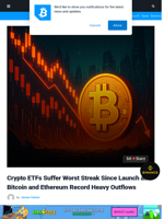 Crypto ETFs Suffer Worst Streak Since Launch as Bitcoin and Ethereum Record Heavy Outflows | Bitcoinist.com