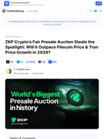 ZKP Crypto’s Fair Presale Auction Steals the Spotlight: Will It Outpace Filecoin Price & Tron Price Growth in 2026?: Guest Post by Coindoo.com | CoinMarketCap