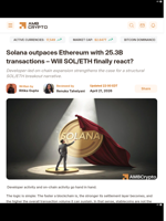 Solana outpaces Ethereum with 25.3B transactions – Will SOL/ETH finally react? - AMBCrypto