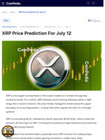 XRP Price Prediction For July 12
