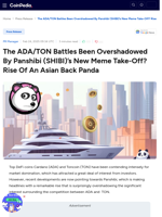 The ADA/TON Battles Been Overshadowed By Panshibi (SHIBI)'s New Meme Take-Off? Rise Of An Asian Back Panda