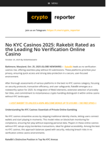 No KYC Casinos 2025: Rakebit Rated as the Leading No Verification Online Casino