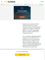 Kyrgyzstan Launches National Stablecoin, Sets Up Cryptocurrency Reserve: CZ