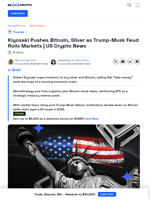 US Crypto News: Kiyosaki Backs Silver, Saylor Reaffirms Bitcoin