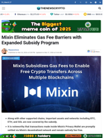 Mixin Eliminates Gas Fee Barriers with Expanded Subsidy Program - TheNewsCrypto