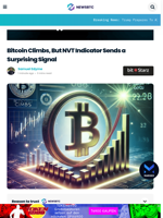 Bitcoin Climbs, But NVT Indicator Sends a Surprising Signal