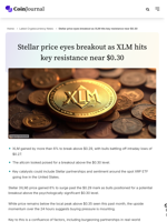 Stellar price eyes breakout as XLM hits key resistance near $0.30 - CoinJournal