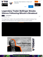 Legendary Trader Bollinger Breaks Silence Following Bitcoin's Breakout