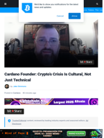 Cardano Founder: Crypto’s Crisis Is Cultural, Not Just Technical