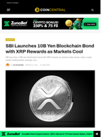 SBI Launches 10B Yen Blockchain Bond with XRP Rewards as Markets Cool
