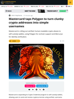 Mastercard Brings Verified Crypto Aliases t=To Self-Custody via Polygon