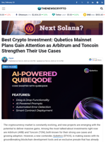 Best Crypto Investment: Qubetics Mainnet Plans Gain Attention as Arbitrum and Toncoin Strengthen Their Use Cases - TheNewsCrypto